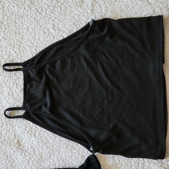 H&M Black Smocked Cami Tank Top Sz M and M&M Black Raceback Tank Top Sz L NWTs - Picture 10 of 14